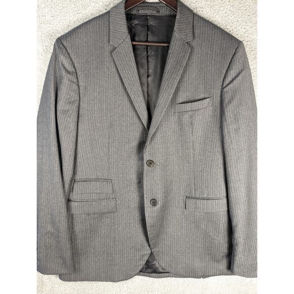 Neil Barrett Sport Coat Wool Notch Lapel‎ Mens 40 Gray Pinstripe Italian Blazer - Picture 1 of 15